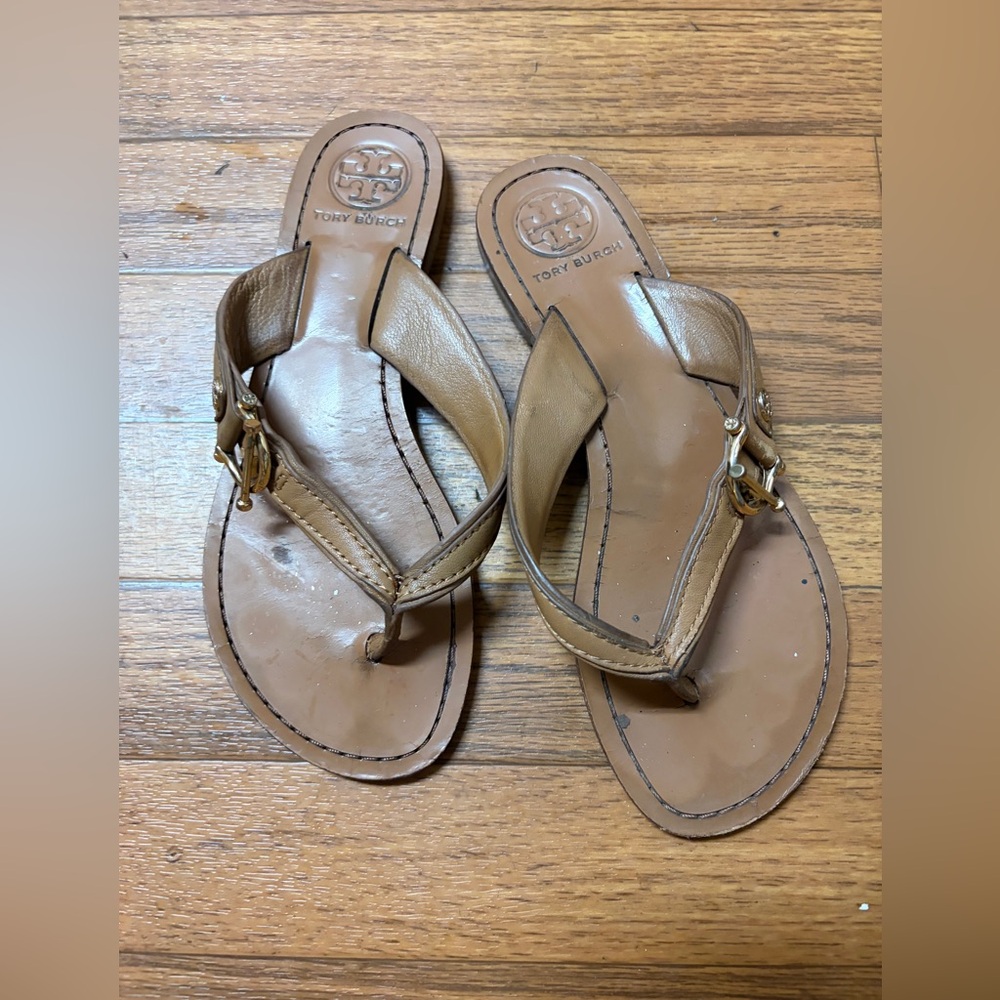 Tory Burch Brown Leather Sandals